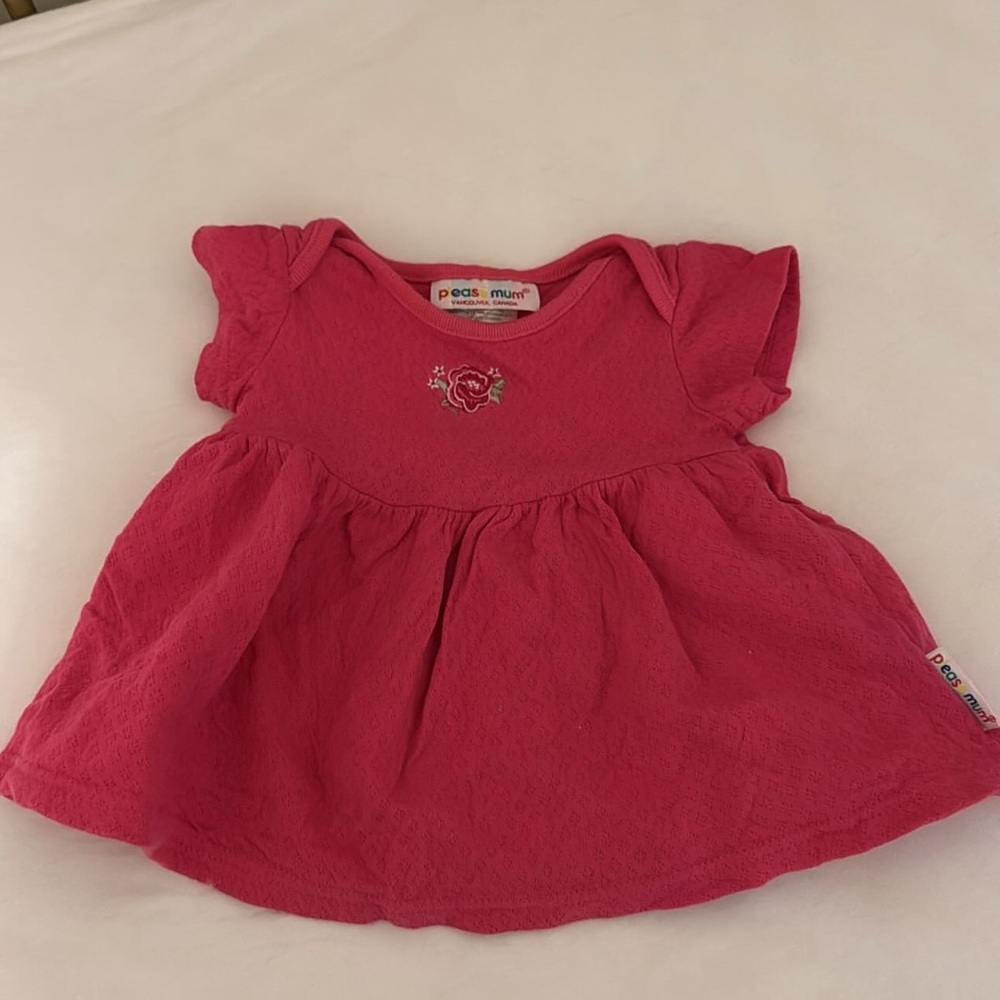 Vintage please mum pink dress with roses nb